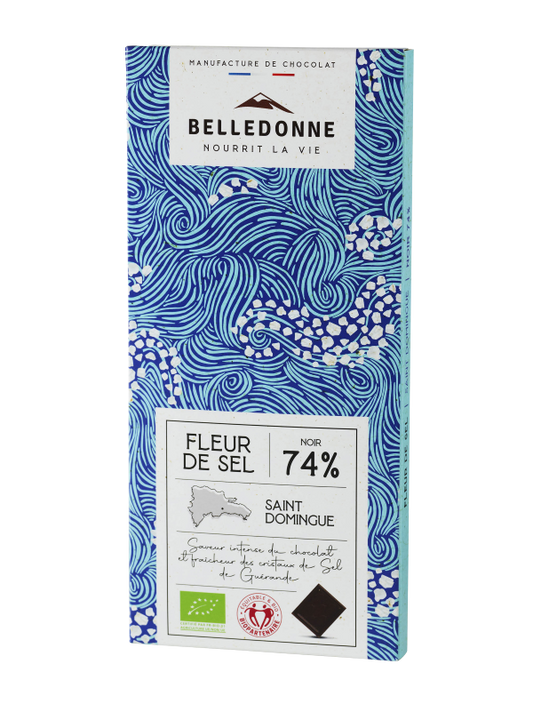 Belledonne -- Tablette dégustation - chocolat noir 74% fleur de sel - 100 g