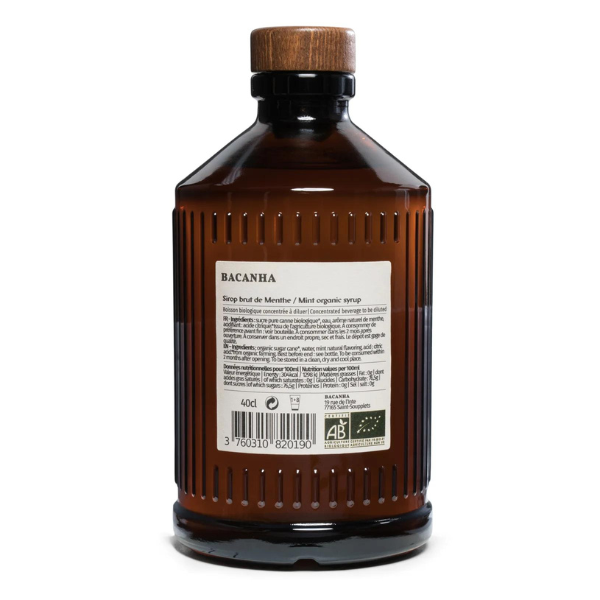 Bacanha -- Sirop de menthe brut bio - 400 ml